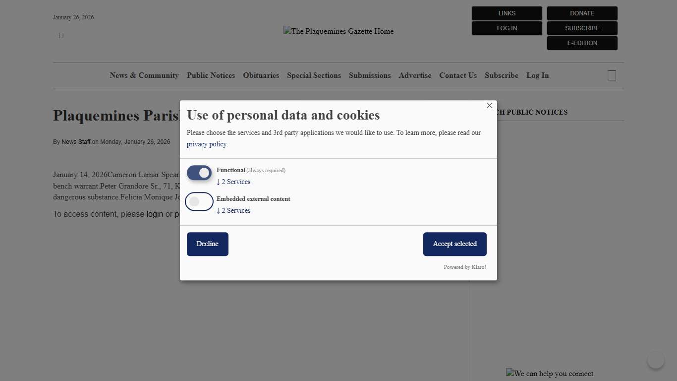 Plaquemines Parish Arrest Reports The Plaquemines Gazette
