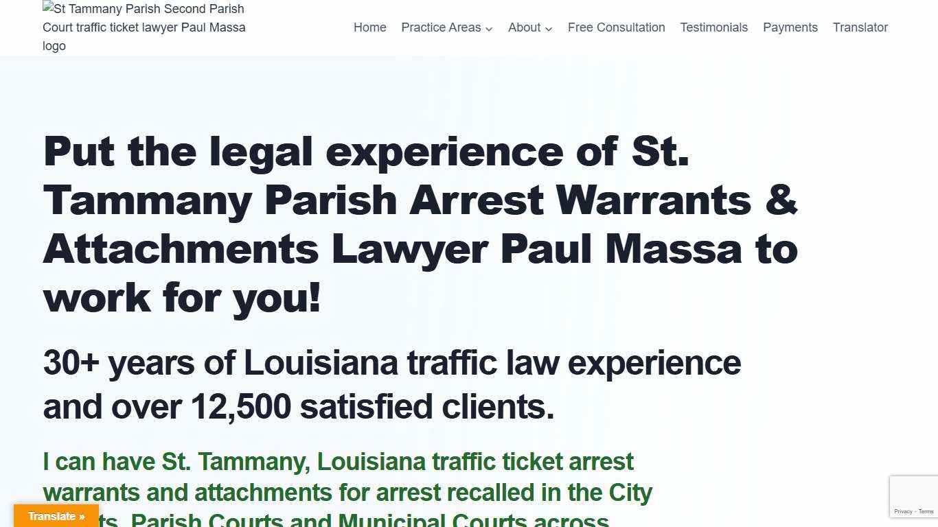 St. Tammany Parish Arrest Warrants Lawyer Paul M. Massa Louisiana Ticket Attorney